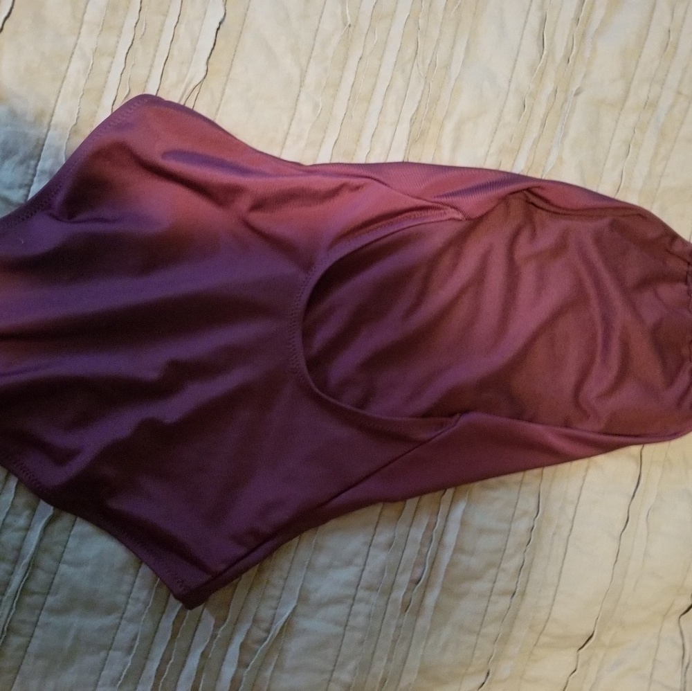 ASOS burgundy halter swim suit - Picture 4 of 5